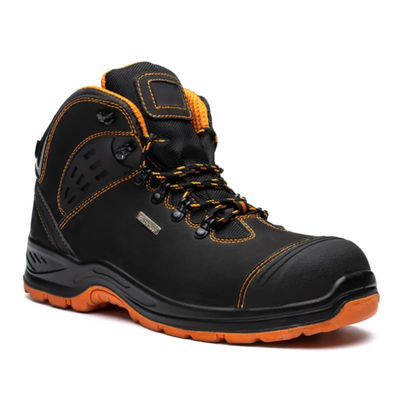 comprare Scarpe da trekking in pelle originale resistenti allo slittamento Nero Scarpe da piedi in acciaio unisex online manufacture