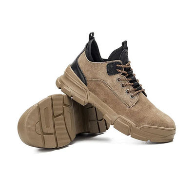 comprare Unisex Scarpe di pelle Crazy Horse Giallo Calzature di sicurezza da piedi in acciaio Unisex online manufacture