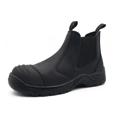 comprare Scarpe da lavoro nero Chelsea Uomo Acciaio Ingegnere Scarpe da calcio pazzo di pelle online manufacture