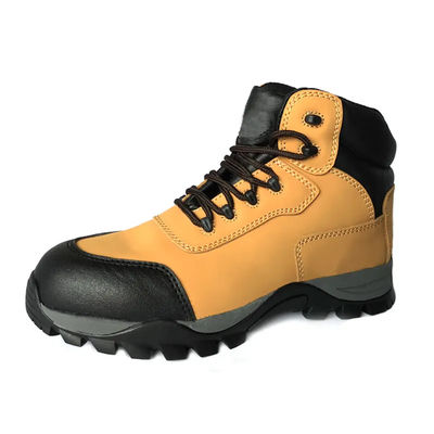 comprare Nubuck Pelle Sicurezza Scarpe da lavoro anti scivolamento Gomma suola Scarpe gialle online manufacture
