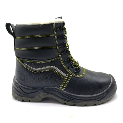 comprare Stivali da piedi da uomo in pelle nera in acciaio anti-foratura Stivali di sicurezza per l'inverno online manufacture