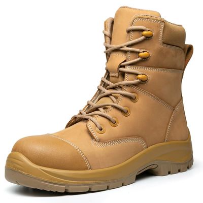 comprare Stivali Martin stile giallo resistenti allo slittamento / resistenti all'usura Stivali da lavoro in pelle di mucca online manufacture