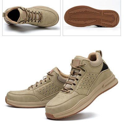 comprare Scarpe da lavoro di sicurezza Scarpe da lavoro da lavoro da uomo in microfibra Scarpe da lavoro da lavoro in plastica a punta di piede Kevlar suola media Anti-smashing online manufacture