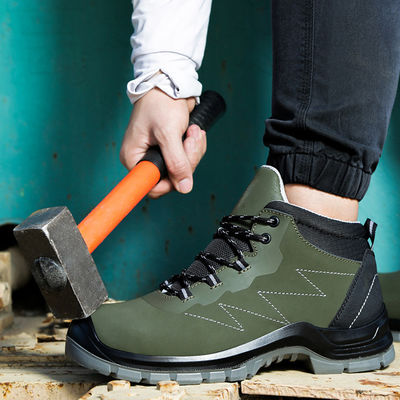 comprare Stivali antinfortunistici antistatici con punta in acciaio, scarpe da lavoro in vera pelle con soletta in acciaio e suola in PU online manufacture