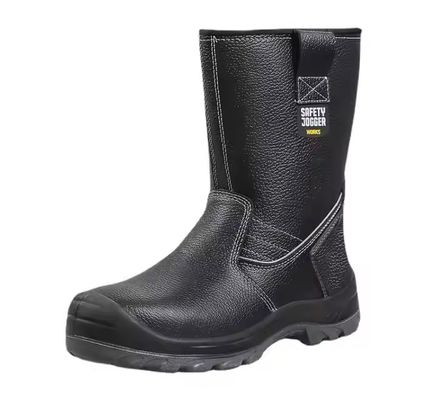 comprare OEM High Top Genuine Leather Work Shoes Steel Plate Safety Boots Genuine Leather Security Work Boots Pu Injection Sole online manufacture