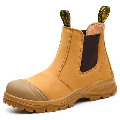 comprare Stivali di sicurezza in pelle OEM Wheat Nucuck con puntale in acciaio e suola in PU, scarpe di sicurezza in Kevlar, scarpe da lavoro, stivali da lavoro per la sicurezza online manufacture