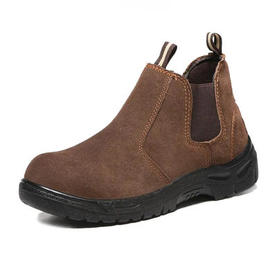 Calzature di sicurezza elettriche da piedi di acciaio Unisex Scarpe da lavoro in pelle marrone resistenti allo slittamento