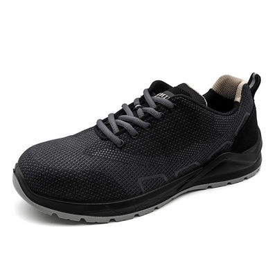 Calzature da lavoro da piedi in acciaio nero Fly Knit / Anti Smashing Safety Shoes