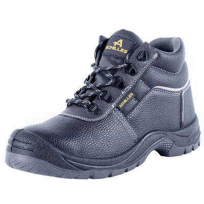 Scarpe da lavoro di sicurezza nere di taglio medio di pelle vera Scarpe sintetiche per uomini