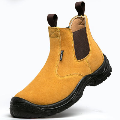 Calzature da piedi in acciaio impermeabile con cappuccio da piedi da Chelsea Calzature da lavoro da uomo gialle