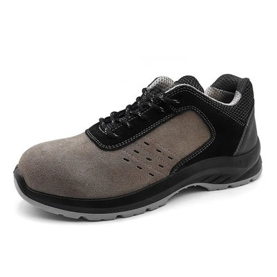 Calzature in pelle di camminera a taglio basso Calzature impermeabili a piedi in acciaio grigio S3