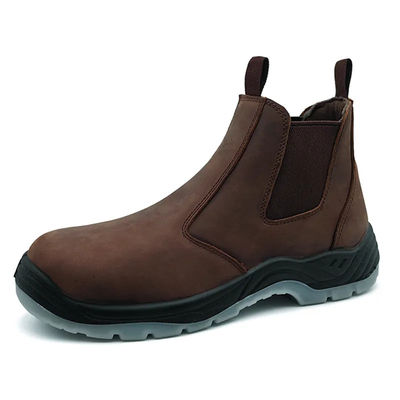 Scarpe da lavoro da ferro marrone uomini scivolare su Scarpe da lavoro anti-foratura