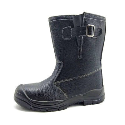 Calzature di sicurezza per piedi in acciaio / calzature da saldatura a piastre in acciaio in pelle pura Calzature da caviglia alta per uomini