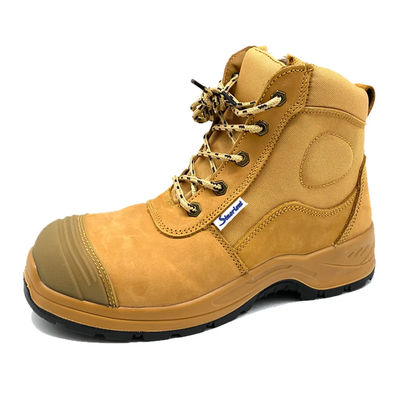 Scarpe da lavoro di sicurezza gialle Nubuck industriale Scarpe di pelle con orlo in acciaio