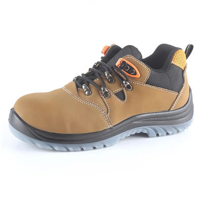 Scarpe di sicurezza in cuoio Nubuck gialle con suola in acciaio e TPU