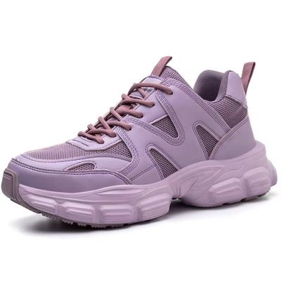 Calzature di sicurezza unisex per donne Calzature da piedi in acciaio Rosa giallo viola