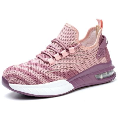 Scarpe da ufficio in acciaio rosa Scarpe sportive resistenti allo scivolamento per donne