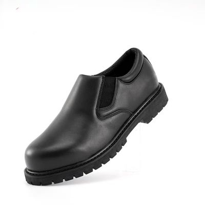 Calzature da cuoco Goodyear Welted Nero di pelle a grano pieno Calzature da lavoro resistenti allo slittamento