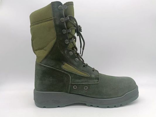 Calzature di sicurezza tattica Verde Alto Top Pelle di cammineria Respirante