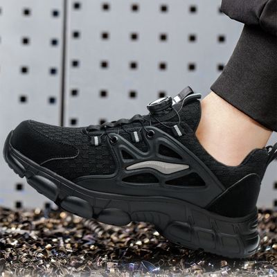 BOA Button Black Scarpe di sicurezza in microfibra per lavori industriali in gomma