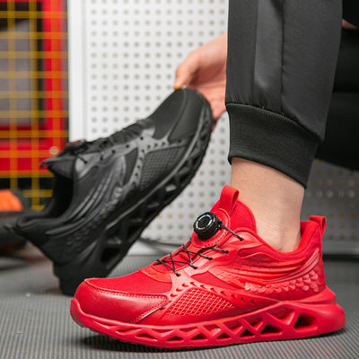 TPU+microfibra+Flying Knit Work Shoes EVA Sole Scarpe di sicurezza industriale Kevlar Mid sole anti pugnalamento Acciaio punta anti frantumazione