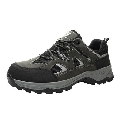 Scarpe da lavoro in microfibra nera + maglieria volante Scarpe da lavoro con suola di gomma Scarpe di sicurezza industriali Kevlar Suola media anti-colpito Acciaio anti-colpito